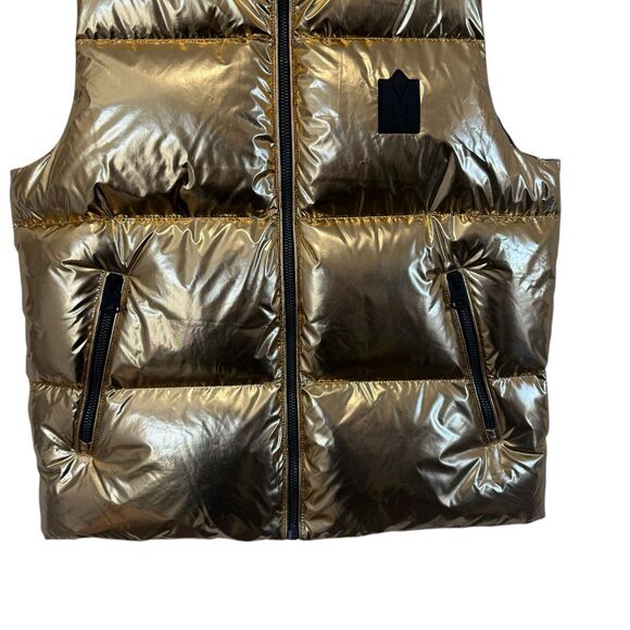 MACKAGE Boy’s Charlee Metallic Puffer Vest Size 10 - Picture 2 of 12